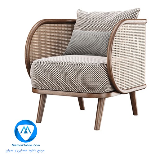 دانلود آبجکت مبل کلاسیک طرح حصیری برای تری دی مکس